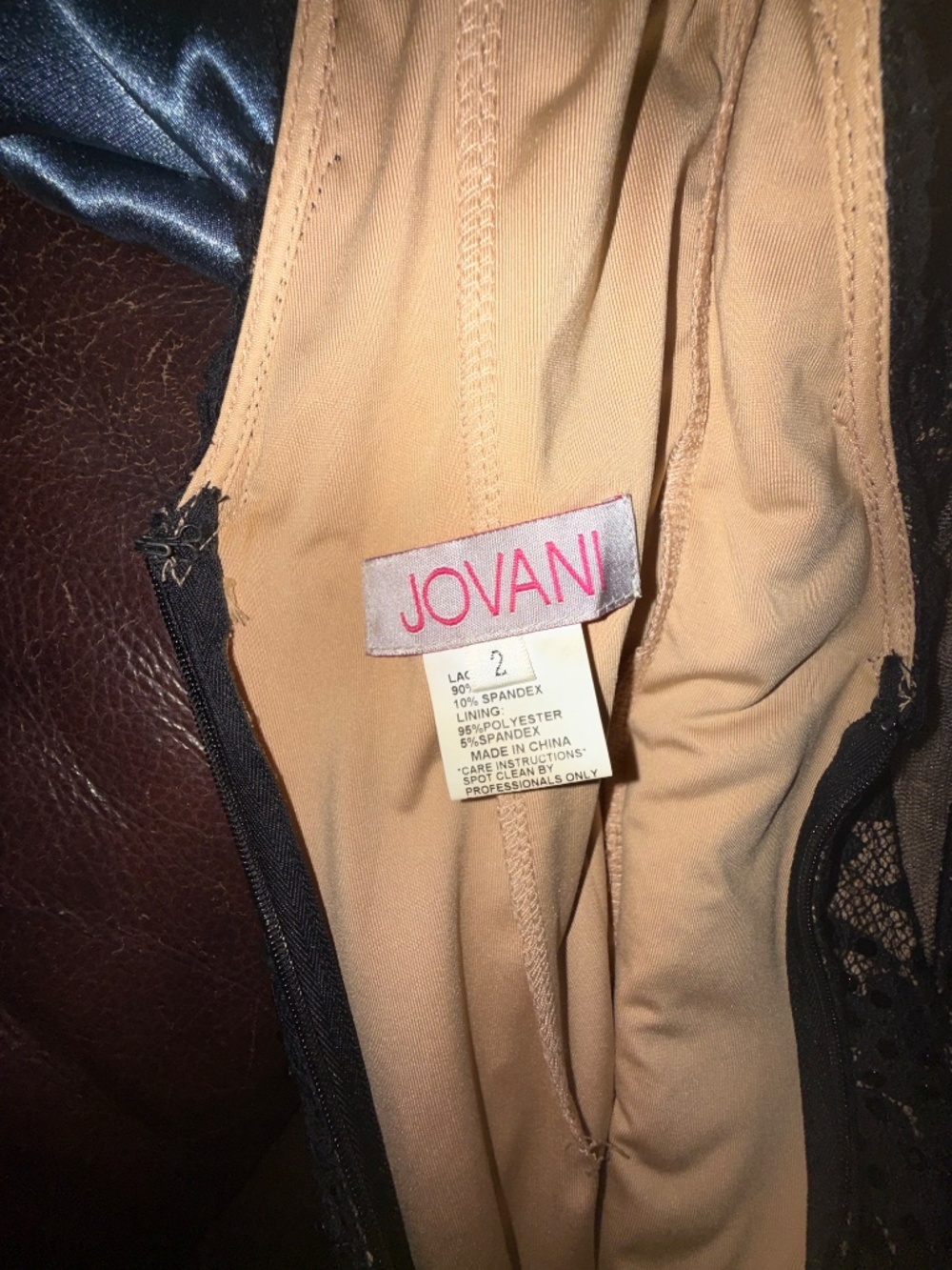 Jovani Black/Nude Lace Mermaid Prom Dress Size 2 - Picture 6 of 6